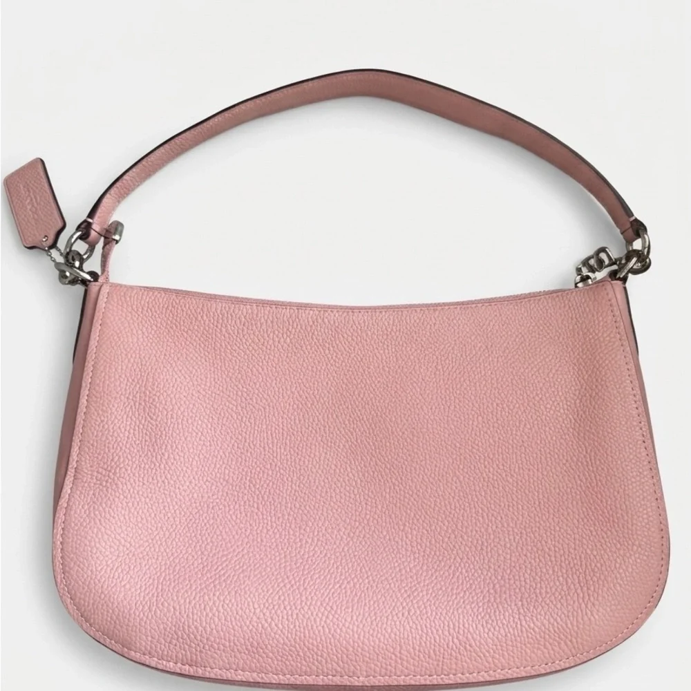 Coach Chelsea Pink Pebble Leather Shoulder / Crossbody Bag with Silver Hardware